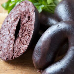 A piece of lean Bury Black Pudding